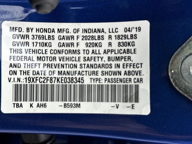 2019 Honda Civic Sport