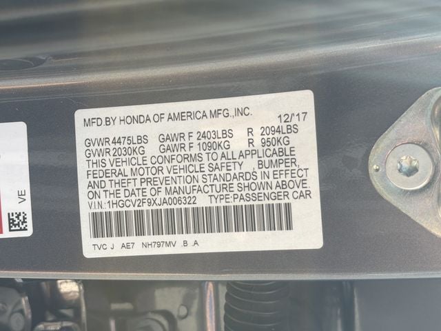 2018 Honda Accord Touring 2.0T