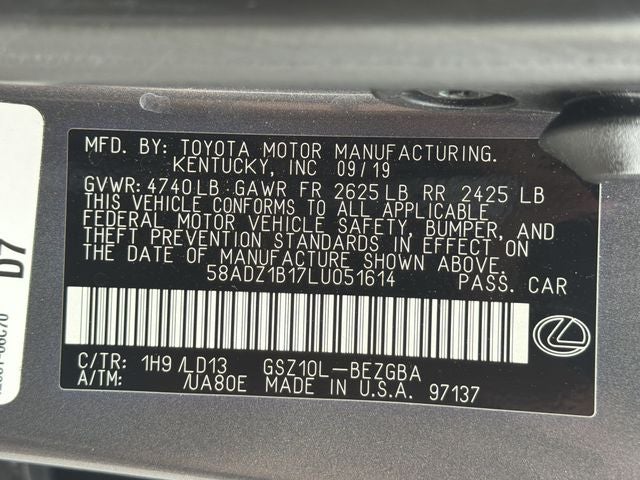 2020 Lexus ES 350
