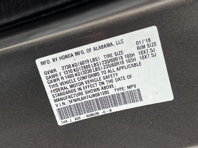 2018 Honda Odyssey EX-L