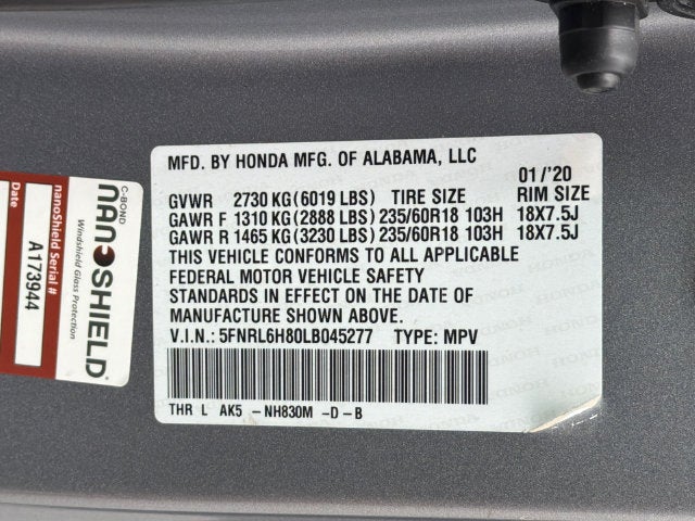 2020 Honda Odyssey Touring