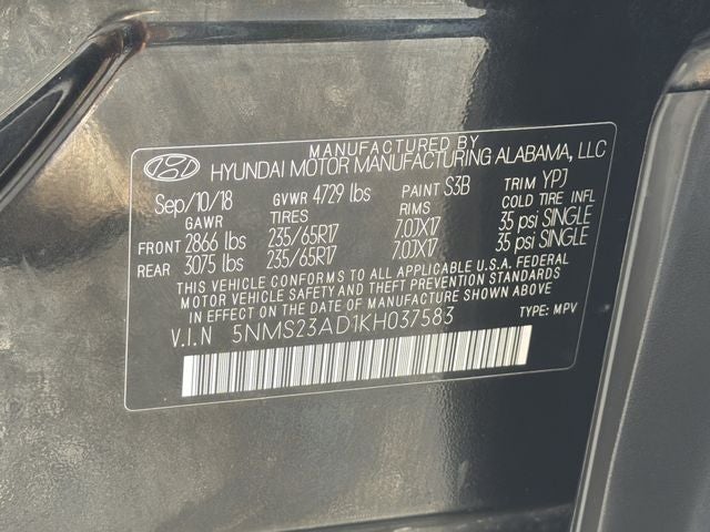 2019 Hyundai SANTA FE SE