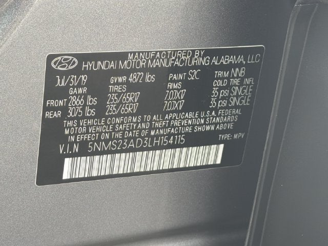2020 Hyundai SANTA FE SE