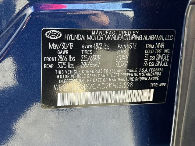 2019 Hyundai SANTA FE SE