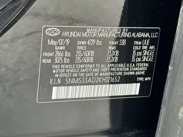 2019 Hyundai SANTA FE SEL Plus