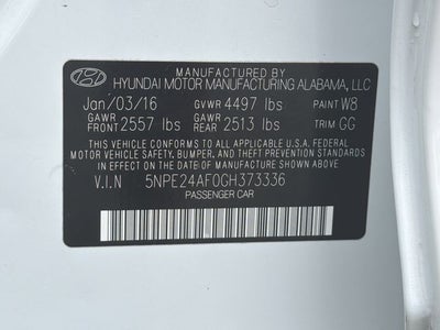 2016 Hyundai SONATA SE