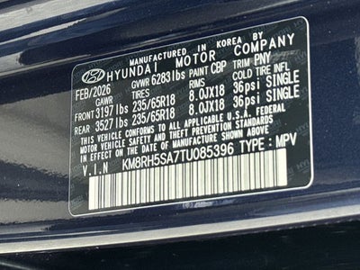 2026 Hyundai PALISADE HYBRID Blue SEL Premium 8P