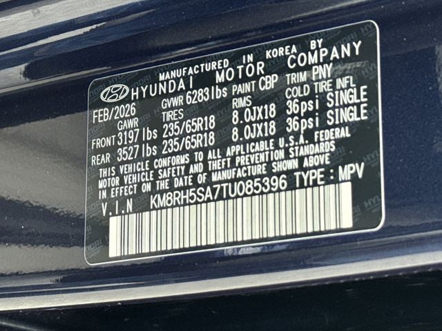 2026 Hyundai PALISADE HYBRID Blue SEL Premium 8P