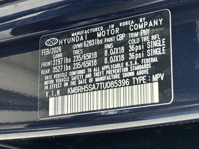 2026 Hyundai PALISADE HYBRID Blue SEL Premium 8P