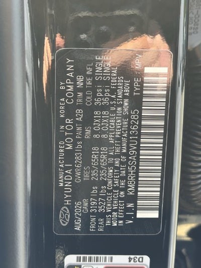2027 Hyundai PALISADE HYBRID Blue SEL Premium 7P
