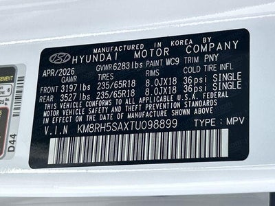 2026 Hyundai PALISADE HYBRID Blue SEL Premium 8P