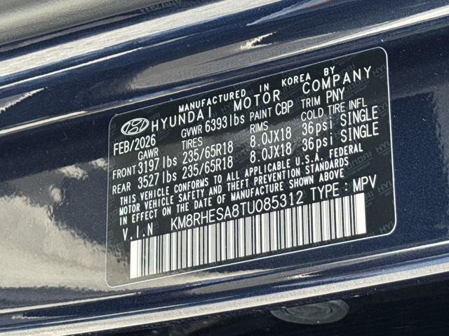 2026 Hyundai PALISADE HYBRID SEL Premium 8P