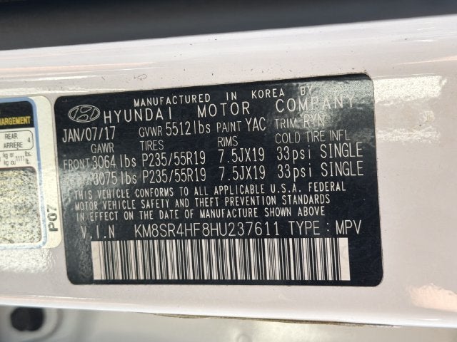 2017 Hyundai SANTA FE Limited Ultimate