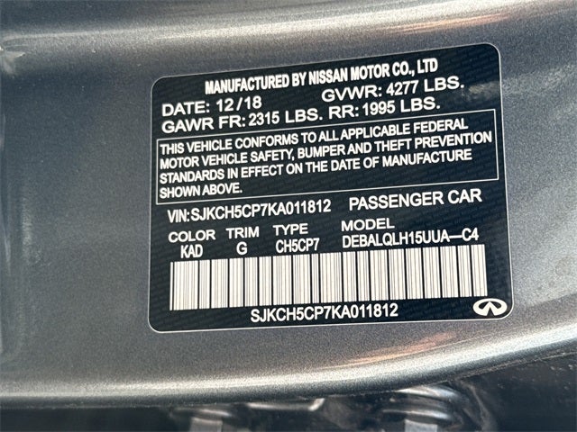 2019 INFINITI QX30 LUXE