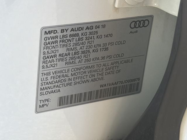 2018 Audi Q7 3.0T Prestige quattro