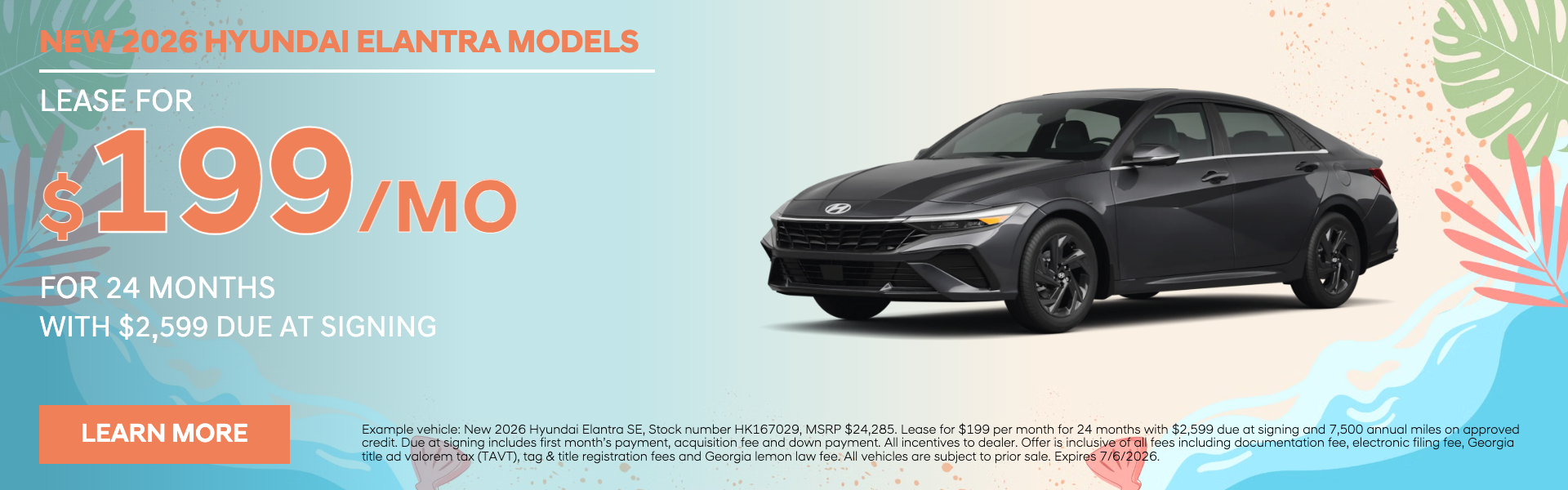 New 2026 Hyundai Elantra Models lease Kennesaw GA
