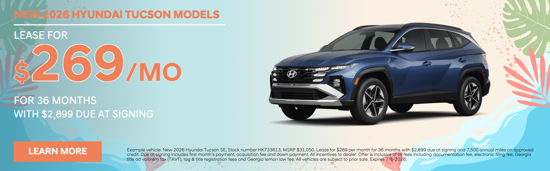 New 2026 Hyundai Tucson Models lease Kennesaw GA