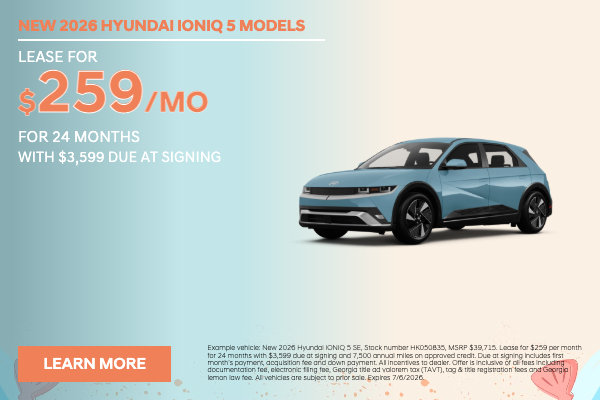 New 2026 Hyundai IONIQ 5 Models lease Kennesaw GA